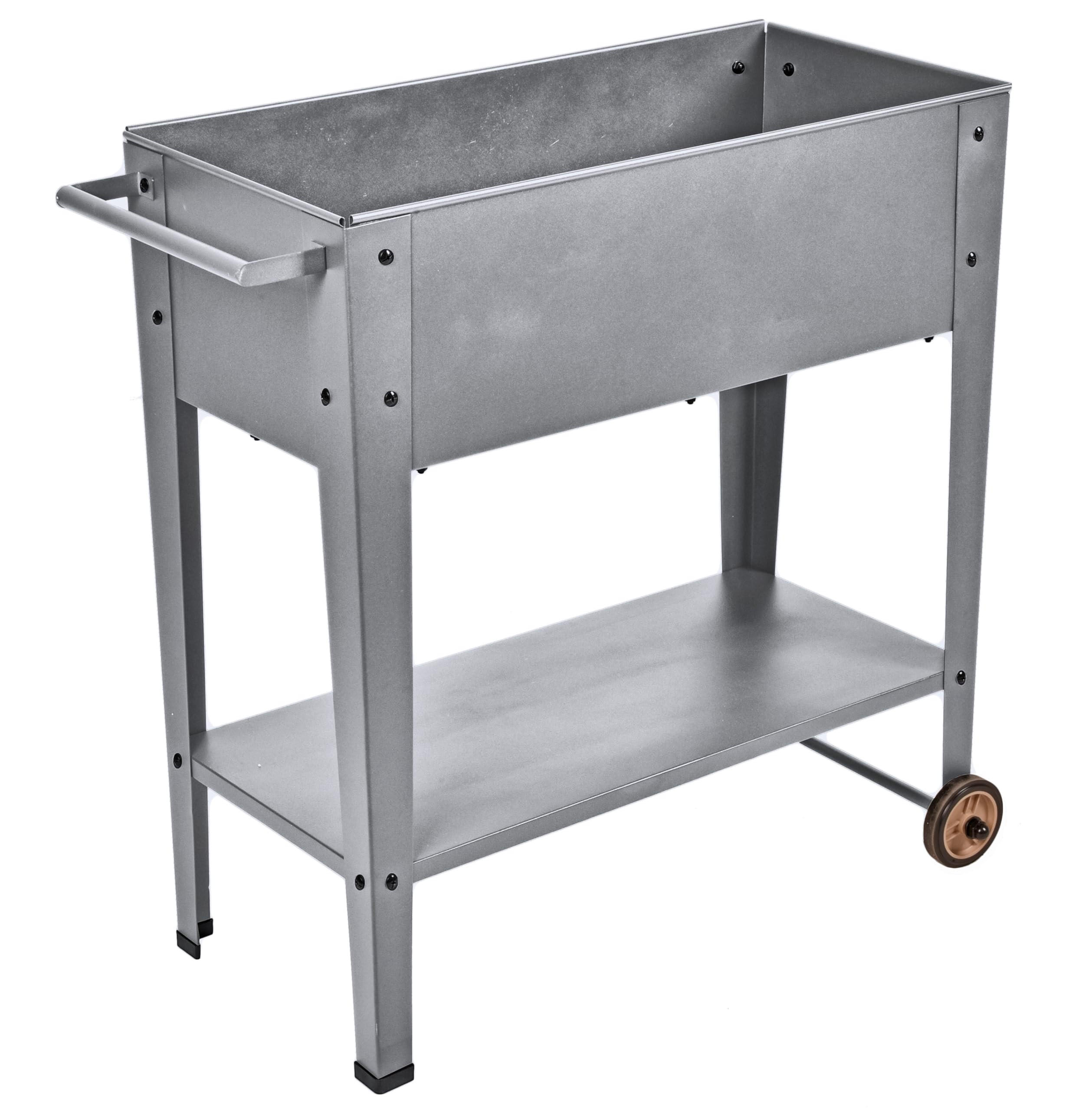 HOCHBEET Lille mobil Silbergrau Stahl Metall-Hochbeet für Garten - Silberfarben, Metall (35/80/75cm) - DELUKE