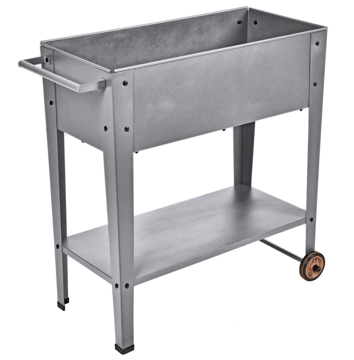 HOCHBEET Lille mobil Silbergrau Stahl Metall-Hochbeet für Garten - Silberfarben, Metall (35/80/75cm) - DELUKE