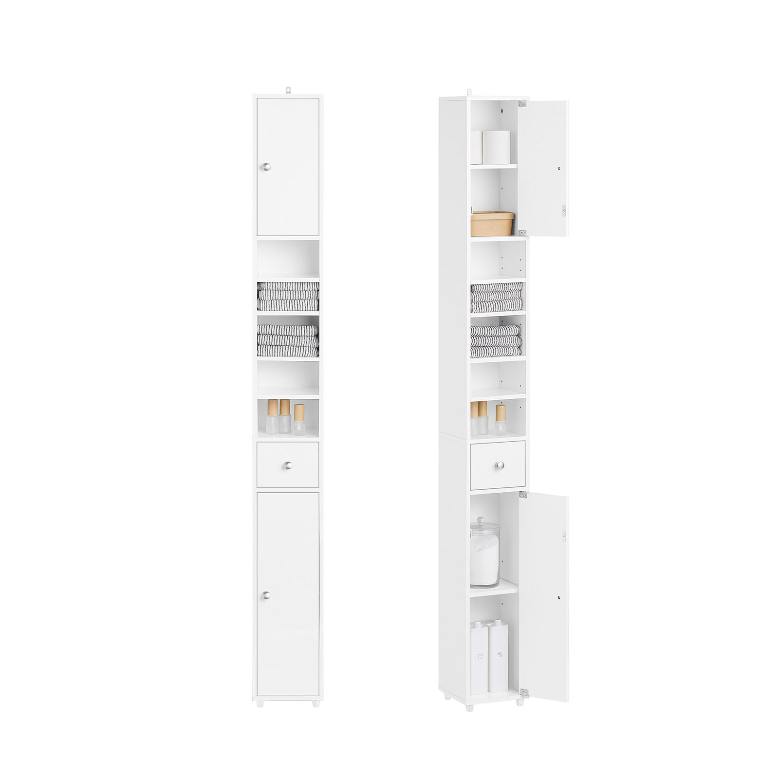HOCHSCHRANK Weiß - Weiß, Holzwerkstoff (20/180/20cm) - SoBuy