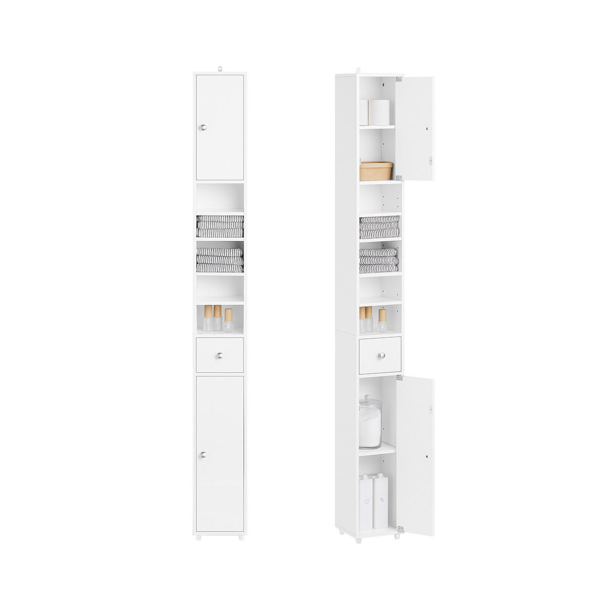 HOCHSCHRANK Weiß - Weiß, Holzwerkstoff (20/180/20cm) - SoBuy