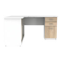 SCHREIBTISCH - 150 cm x 120 cm - Holz, Platte - Naturfarben Hell, Weiß - NORWY - Naturfarben/Weiß, Holz (120/150/75cm) - Vente-Unique