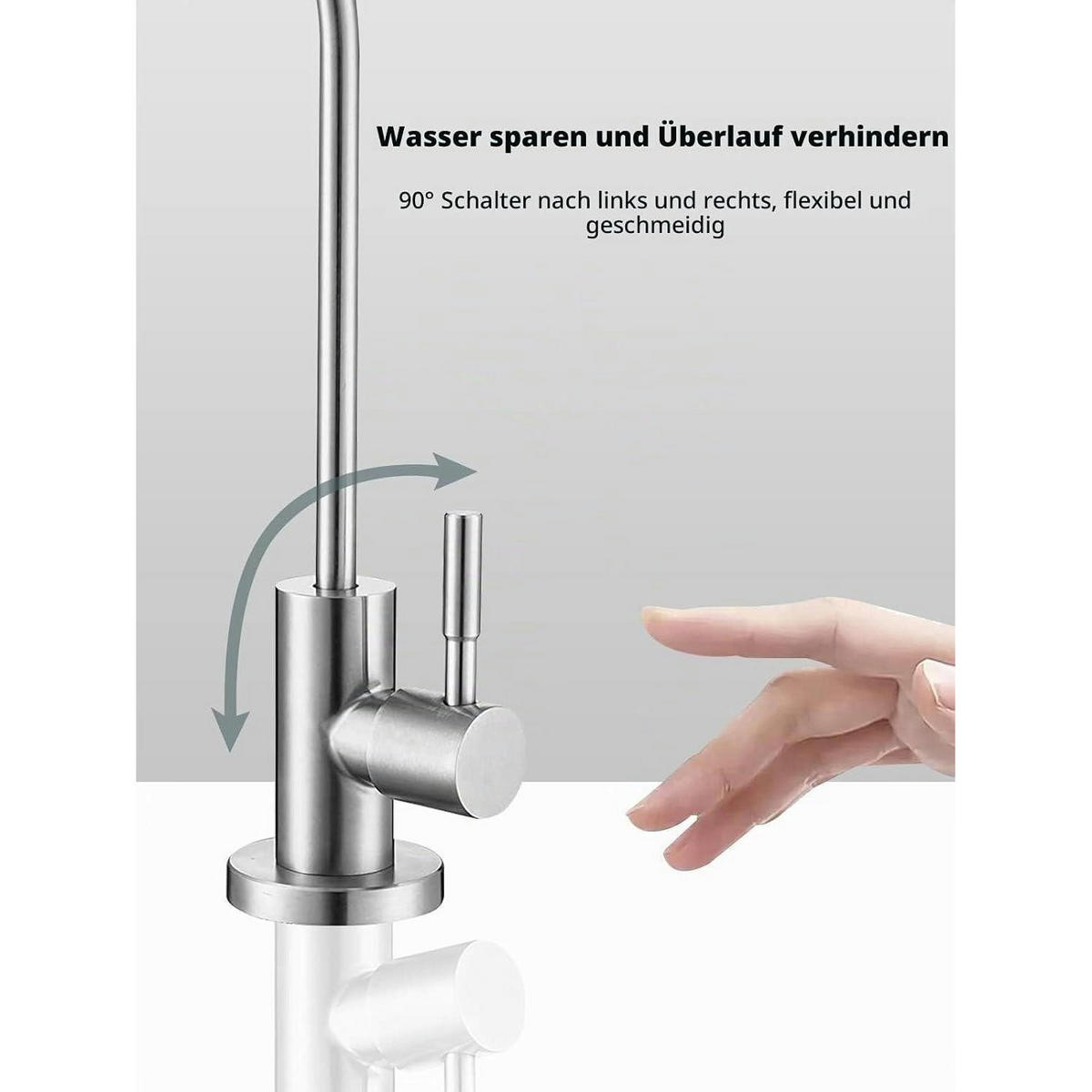 TRINKWASSERHAHN gebürstetes Nickel SUS304 Edelstahl - Silberfarben, Metall (14.5/8.1/29cm)