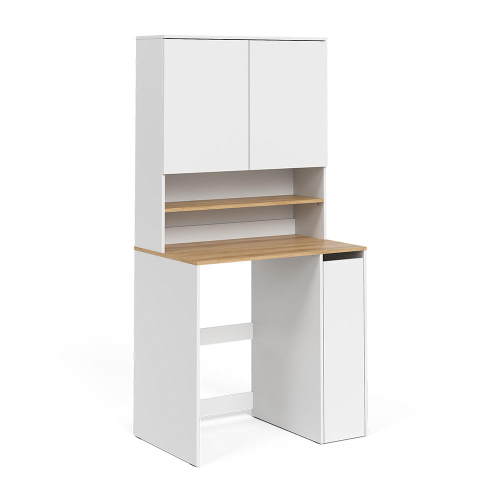 WASCHMASCHINENSCHRANK Viktor, Weiß/Artisan-Eiche, 93.6 x 88.2 cm 2 Teile mit Rollregal - Weiß/Eiche Artisan, Holzwerkstoff (93.6/88.2/60cm) - Vicco