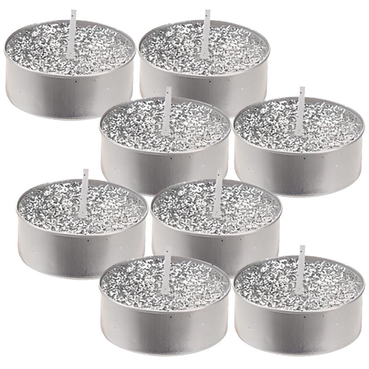 TEELICHTKERZEN Basic Silber 3.5/3.5/2 cm Naturmaterial - Silberfarben, Naturmaterialien (3.5/2/3.5cm) - Mondex