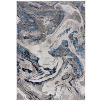 TEPPICH Marmor-Design, metallisch OUSE JOY, Blau-Grau 200x290 cm - Blaugrau, Textil (200/290cm) - KADIMA DESIGN