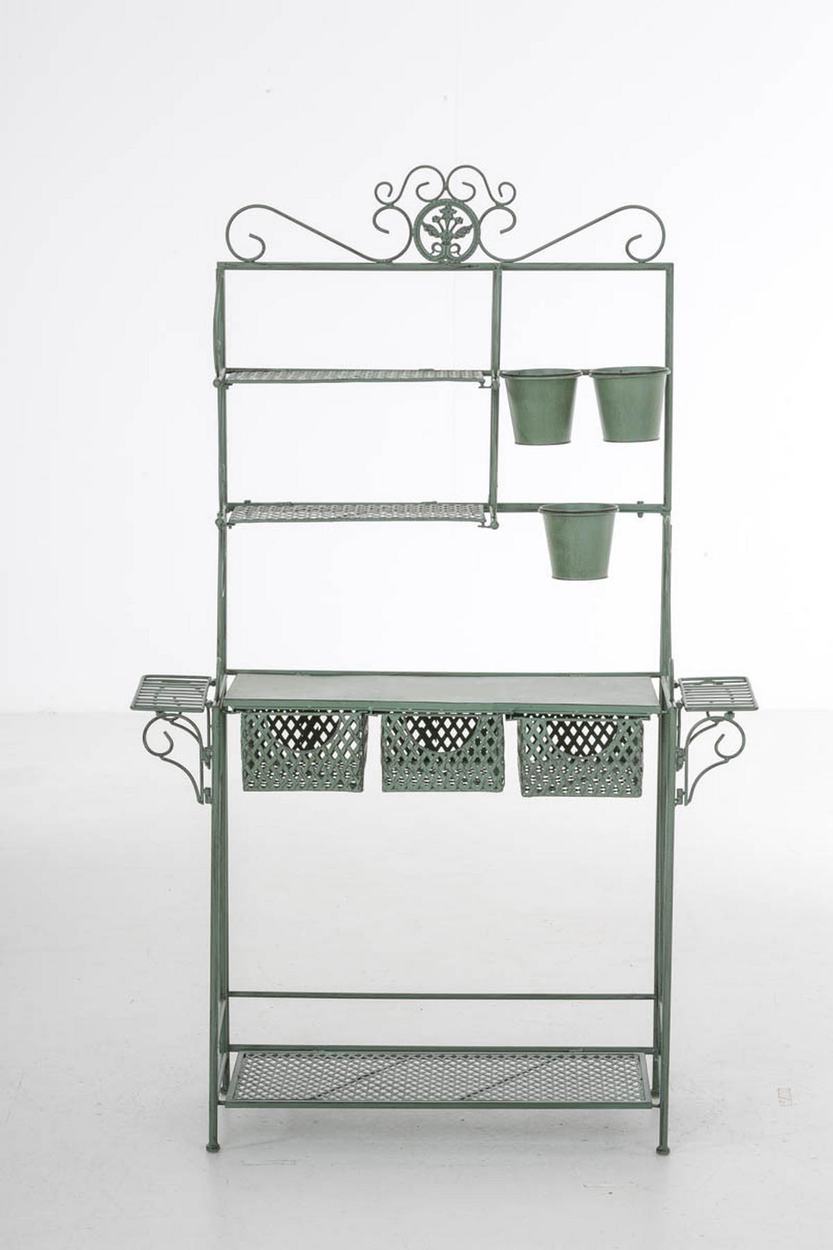 STANDREGAL Metall Antik-Grün - Grün, Metall (94/149/30cm) - CLP