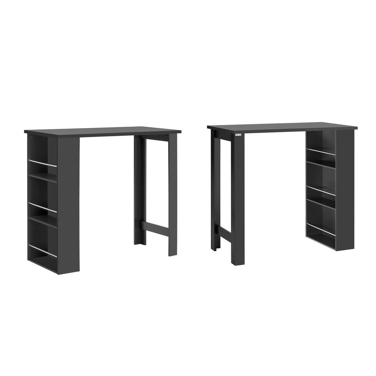 BARTISCH Schwarz - Schwarz, Holzwerkstoff (112/106/57cm) - SoBuy