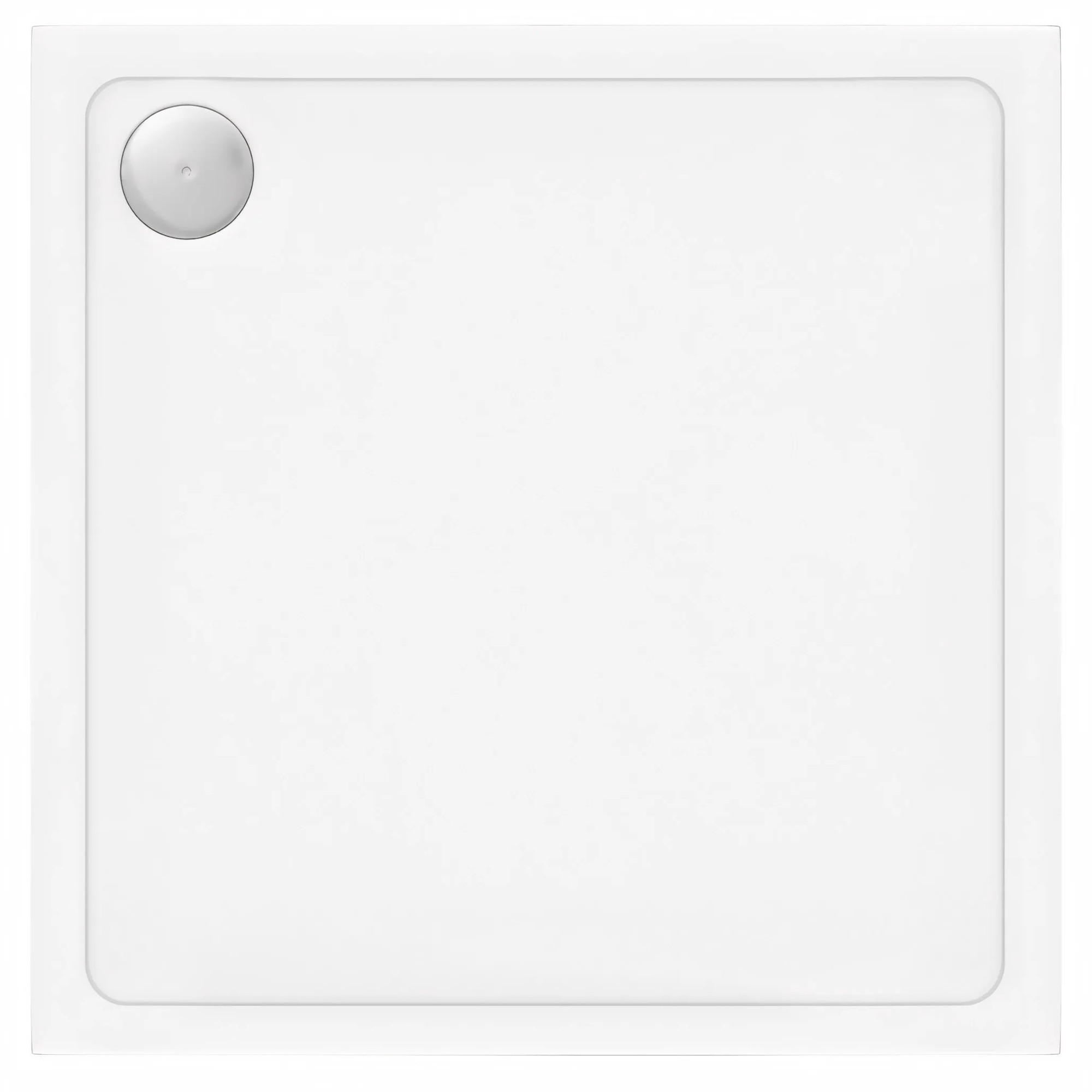 ACRYL Duschwanne Rea Savoy White 80x80 Chrom Abdeckung - Weiß, Keramik (80/6/80cm) - REA