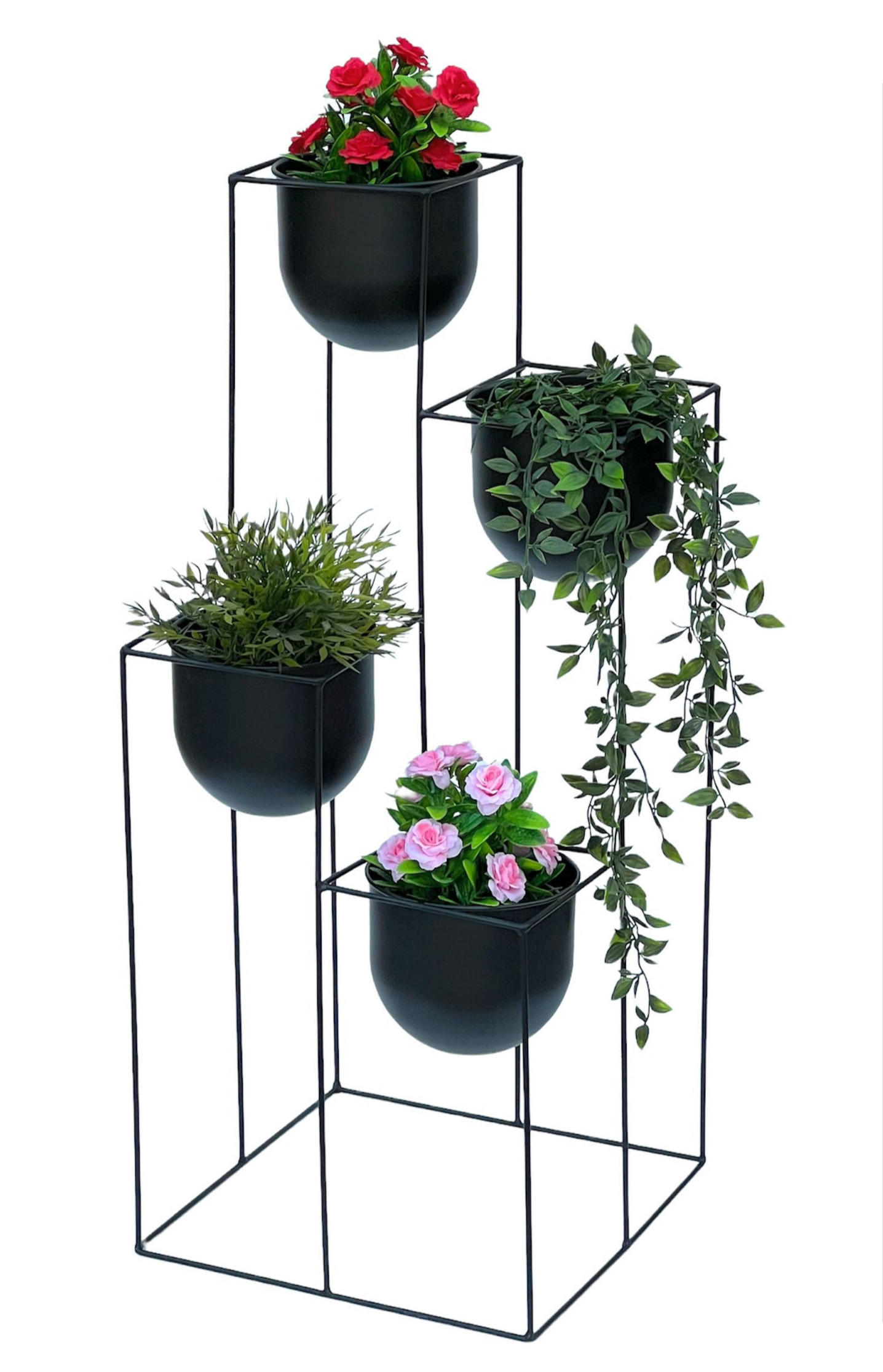 DanDiBo Blumentreppe Schwarz 38x90x38 cm