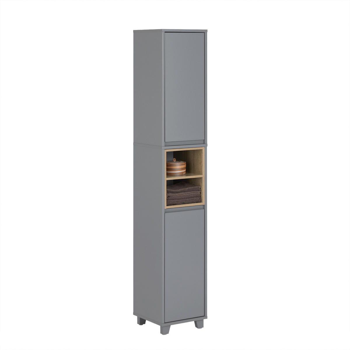 HOCHSCHRANK Dunkelgrau - Grau, Holzwerkstoff (30/170/30cm) - SoBuy