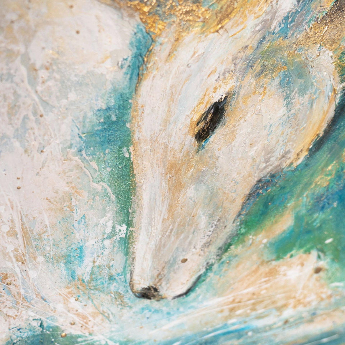 GEMÄLDE Mondwächter Schattenfugenrahmen Weiß 120x80 cm - Weiß, Holz (120/80cm) - YS-art gallery