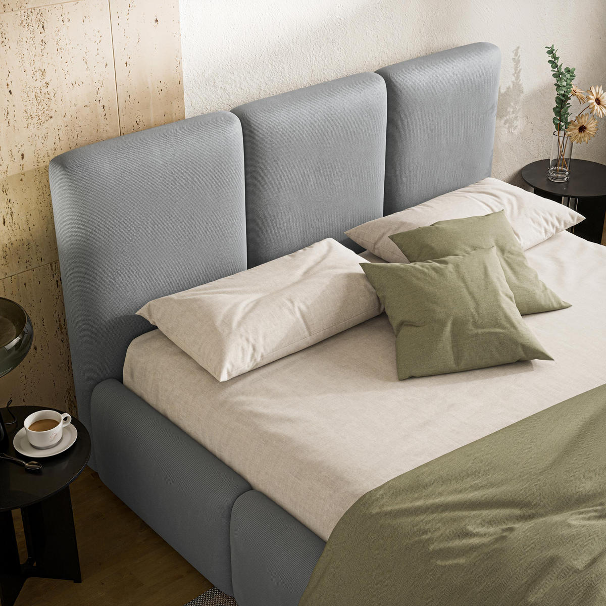 ČALOUNĚNÁ Postel ARSIL 160x200 cm Šedá - šedá, kompozitní dřevo/textil (160/200cm) - MASSENO