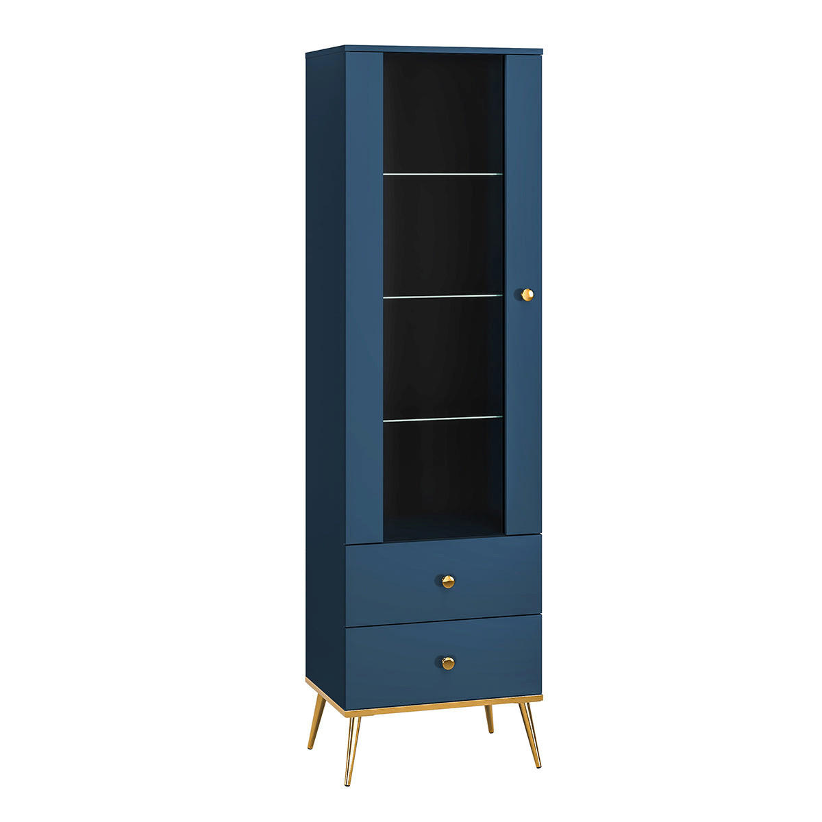 VITRINE Thalia Blau - Blau, Holzwerkstoff (55/190/40cm) - Petits-meubles