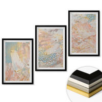 WANDBILDER 3er-Set - 40x60 cm Schwarzer Rahmen - Abstrakte Pastellmuster - Schwarz, Kunststoff (40/60cm) - ArtPrintCave