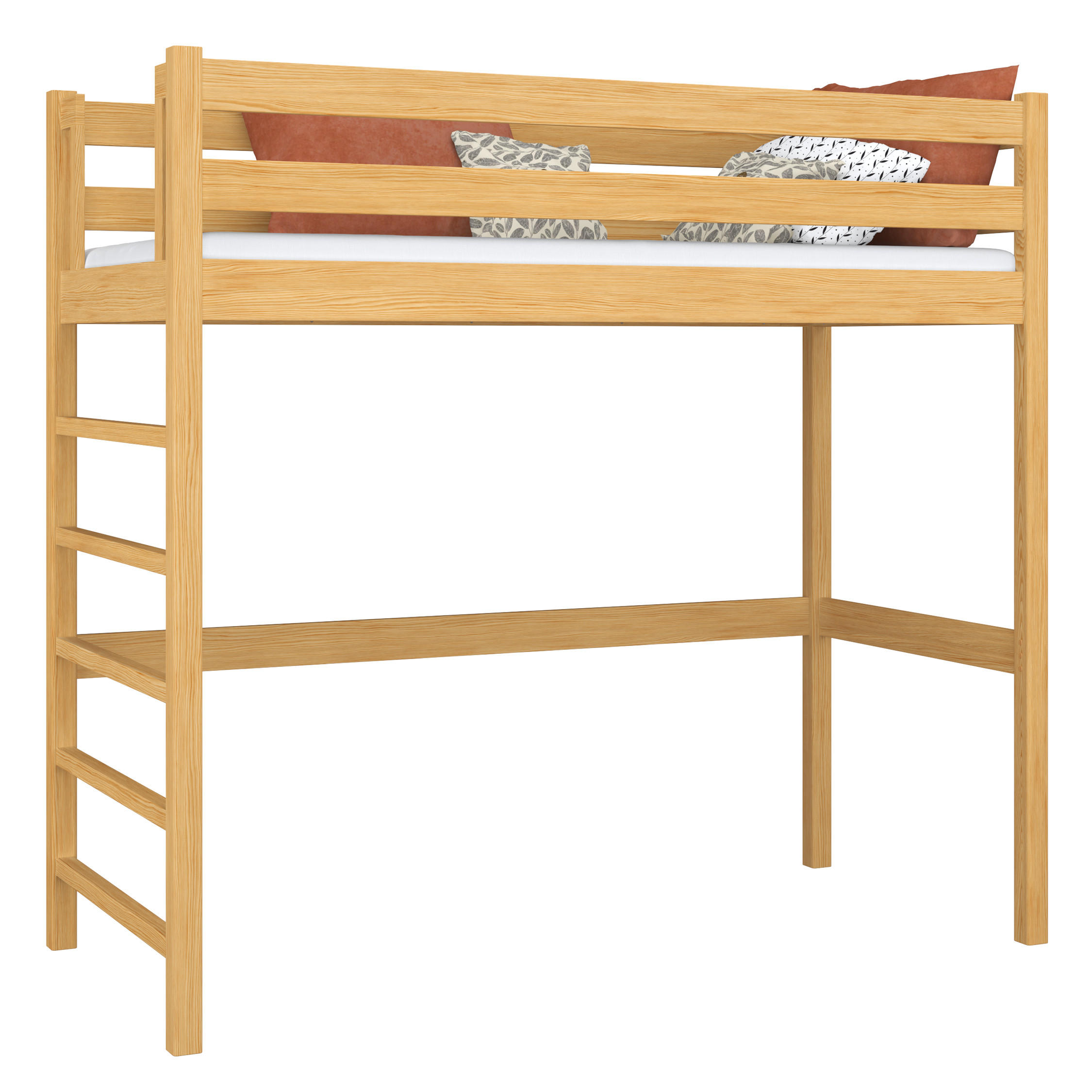 N-Wood Hochbett Hellbraun 100x180 cm