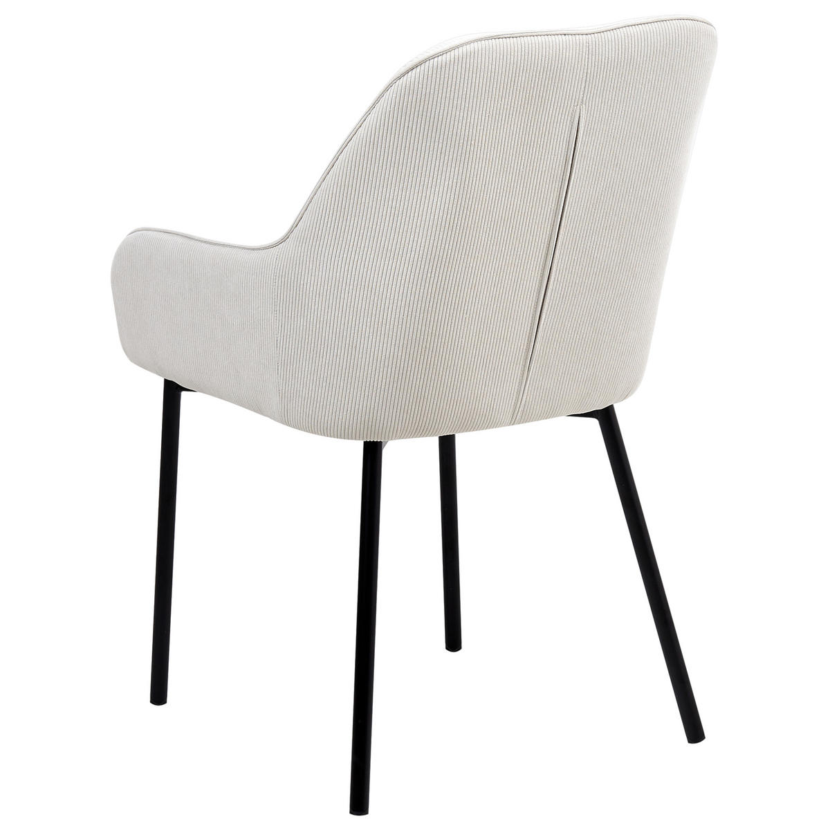 ESSZIMMERSTUHL 2er-Set Cremeweiß Loverna - Schwarz/Weiß, Textil (54/87/63cm) - Beliani