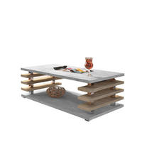 COUCHTISCH rechteckig Beton Sonoma Ablage 120/40/60 cm - Hellgrau/Sonoma Eiche, Holzwerkstoff (60/120/40cm) - designimpex
