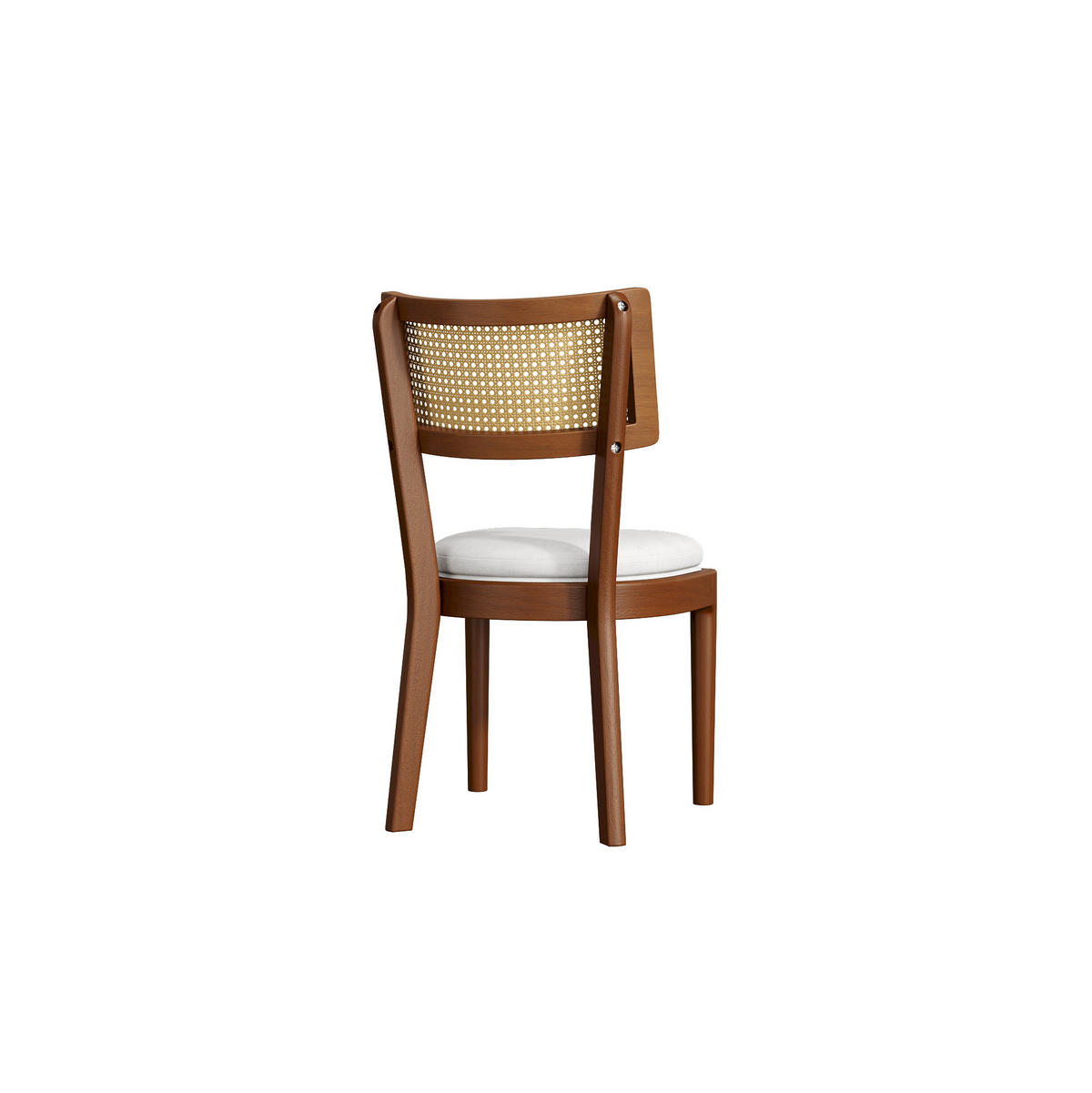ESSZIMMERSTÜHLE 2er-Set Massivholz mit Rattan-Rückenlehne Leinen Nussbaum - Braun, Holz (58/88/50cm) - Meubliv