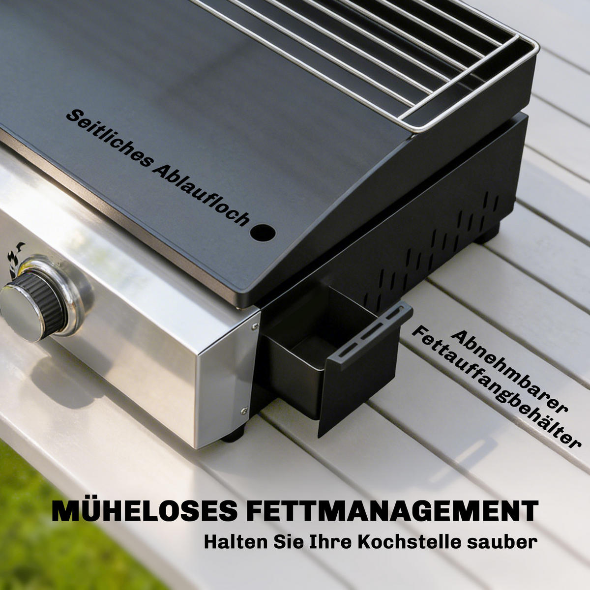 GASGRILL Stahl Edelstahl Schwarz - Schwarz, Metall (44/21/62cm) - Outsunny