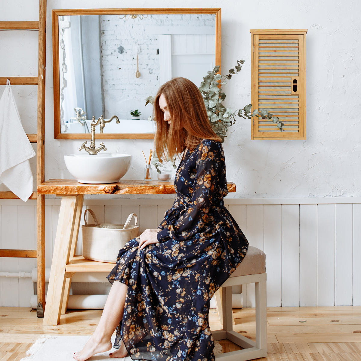 HÄNGESCHRANK - Hellbraun, Holz/Holzwerkstoff (35/66/20cm) - Relaxdays