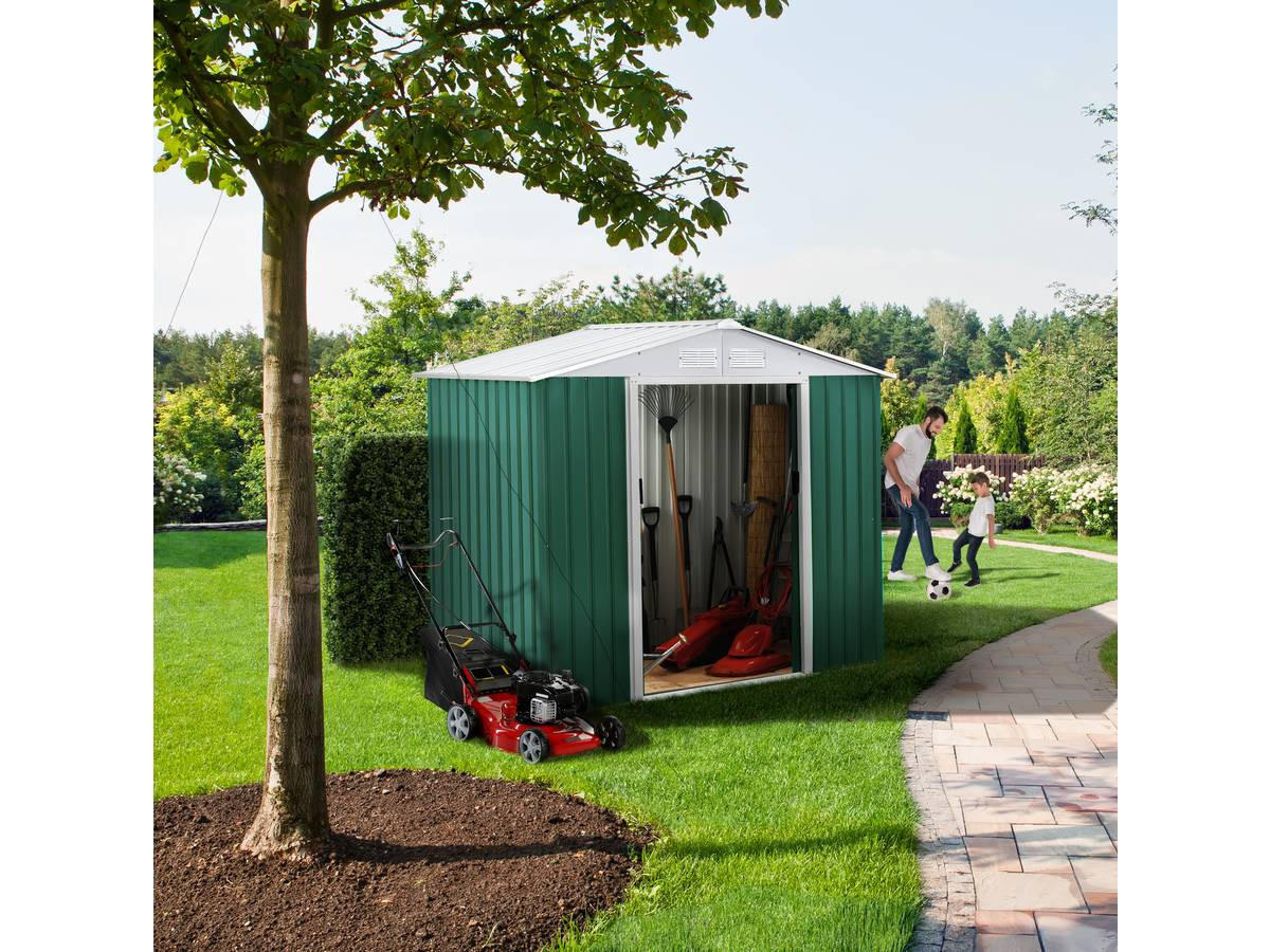 METALL-GARTENHAUS rosas Grün - Grün, Metall (213/195/127cm) - Habitat Garten