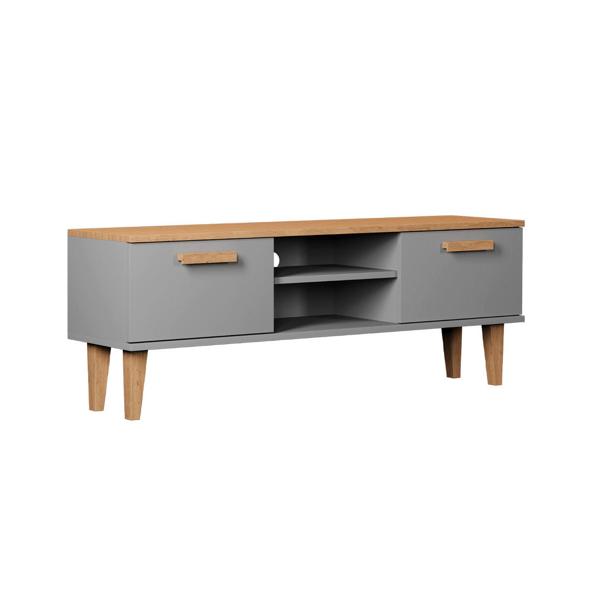 TV STOLÍK Denver Sivá - sivá, kompozitné drevo (120/47/35cm) - Petits-meubles