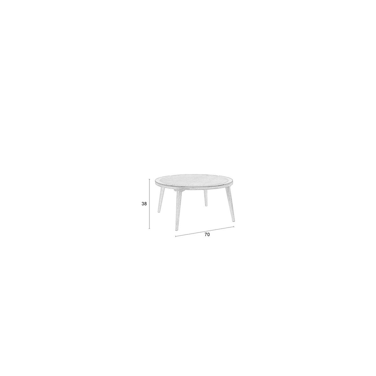 COUCHTISCH Haru Rund / 70x70 cm Naturfarben - Beige, Glas (70/70/38cm) - Housecraft Living