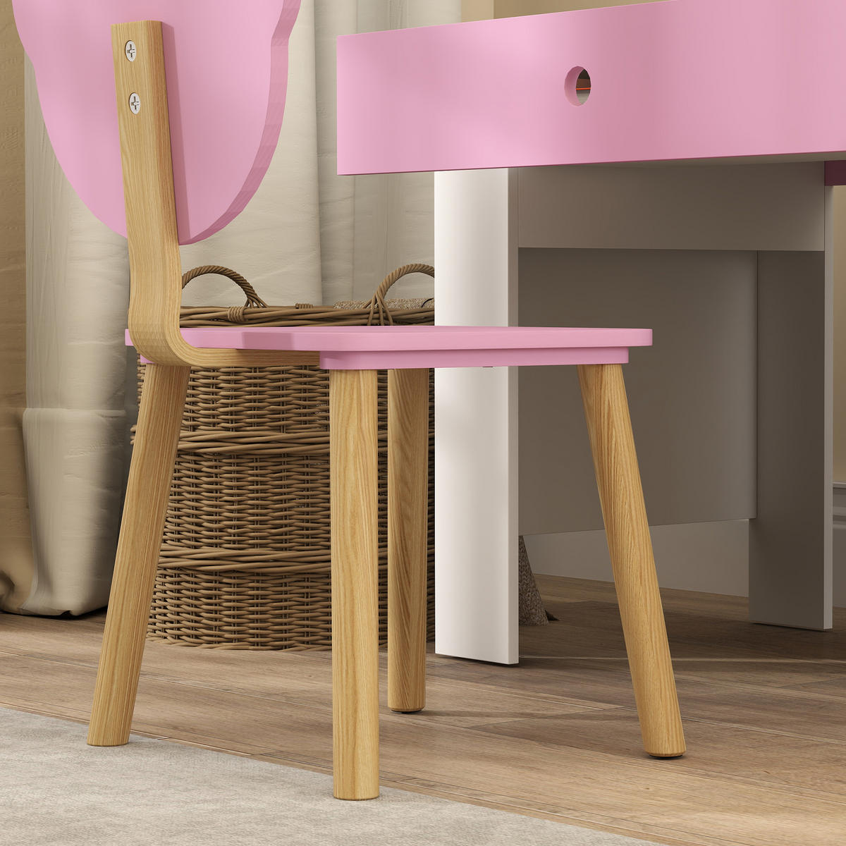 KINDERTISCHGRUPPE Rosa 80.0/41.0/74.5cm - Rosa, Holzwerkstoff (41/74.5/80cm)