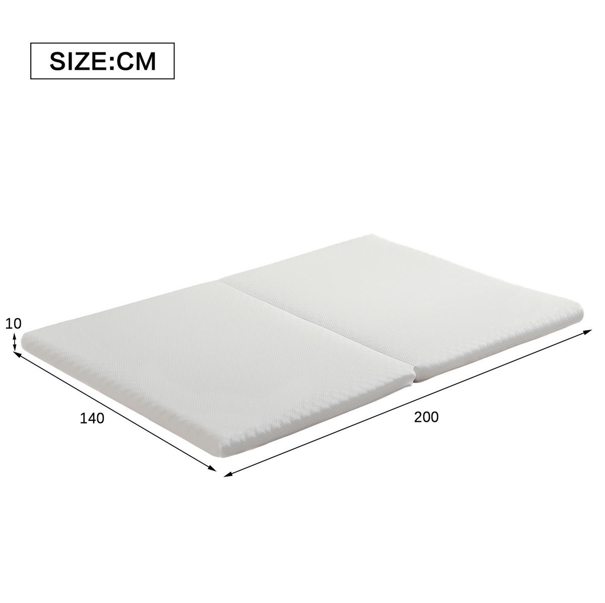 HOCHBETT 140/200 cm Weiß mit Sicherheitsleiter und Stauraum mit Matratze - Weiß, Metall (140/200cm) - OKWISH