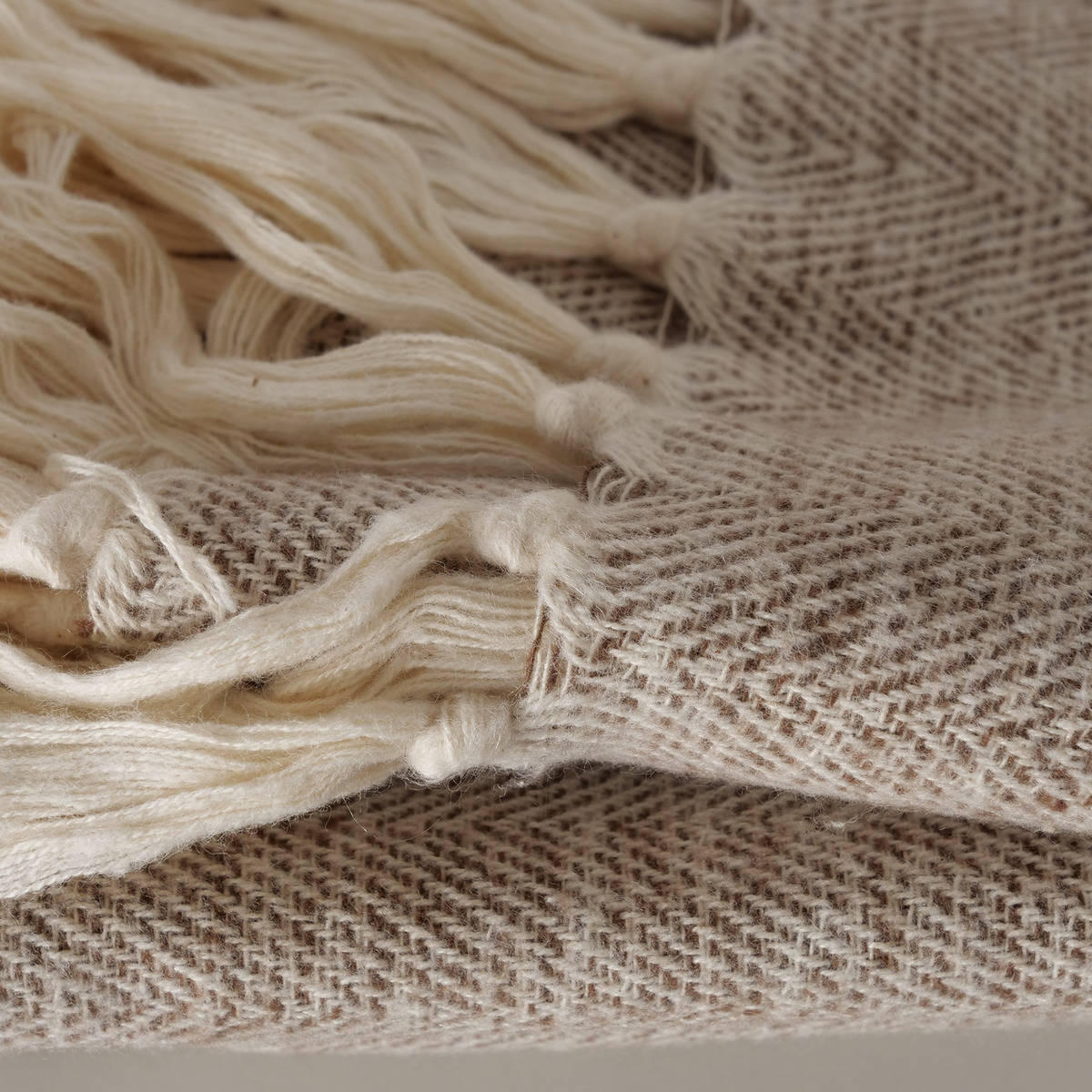 WOHNDECKE Bonneh 170/140 cm - Grau, Naturmaterialien (140/170cm) - Boltze Home