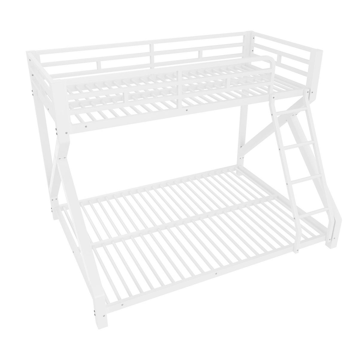 ETAGENBETT 90/200 cm und 140/200 cm Weiß mit LED Metall ohne Matratze - Weiß, Metall (140/200cm) - MIVRAY