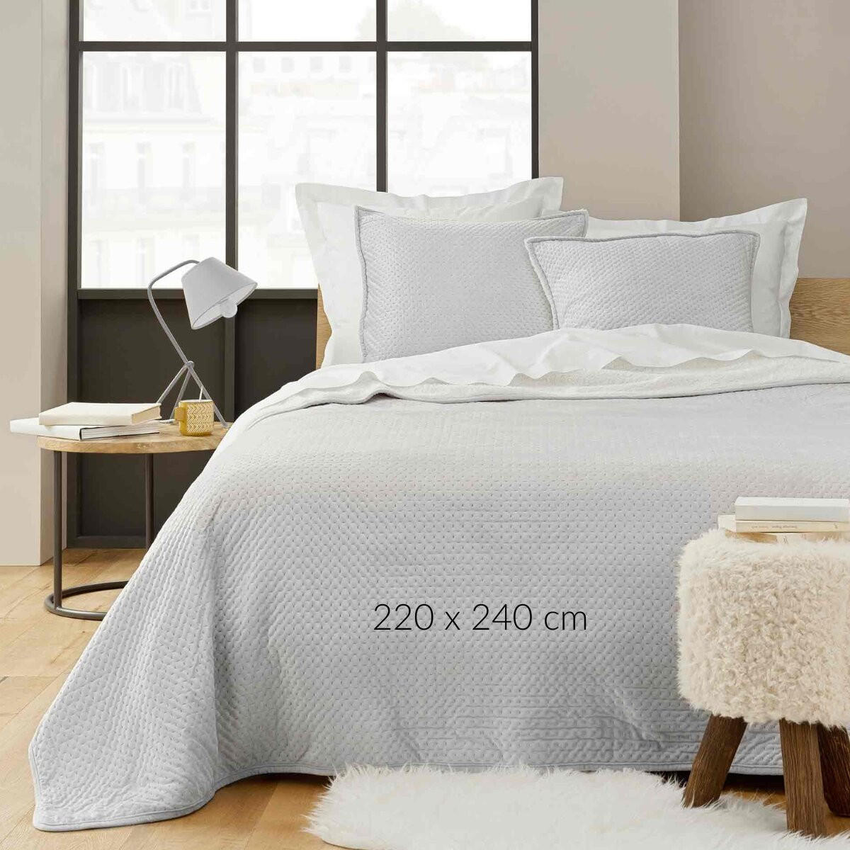 BETTÜBERWURF mit Kissenbezügen Mylene 220/240 cm - Grau, Textil (240/220cm) - Douceur d´intérieur