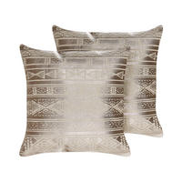 DEKOKISSEN 2er-Set Roségold 50/50 cm Oujda - Roségold, Naturmaterialien/Textil (50/50cm) - Beliani