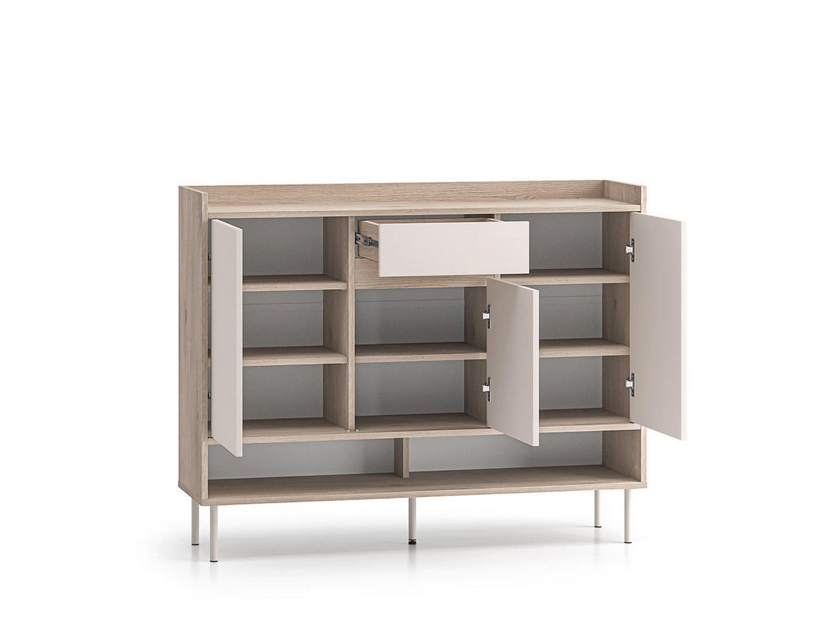 SCHUHSCHRANK – VOCO 02 – 120 cm – Voco – Kaschmir / Eichefarben - Kaschmir/Eichefarben, Holzwerkstoff (120/95/34cm) - hi-markt