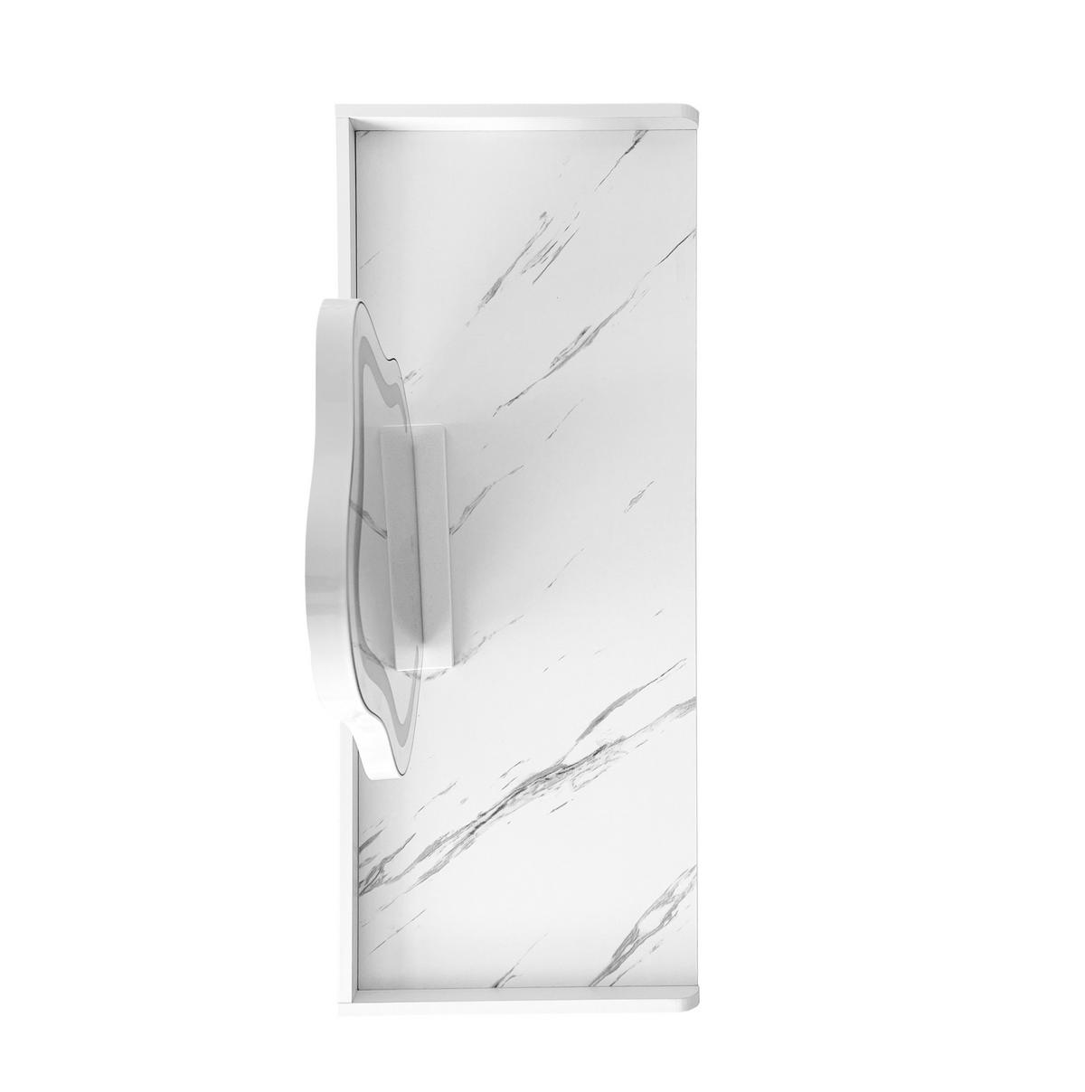 SCHMINKTISCH 100/40/75 cm in Weiß mit LED-Spiegel und flexiblem Seitenschrank - Weiß, Holzwerkstoff (40/75/100cm) - Flora Grace