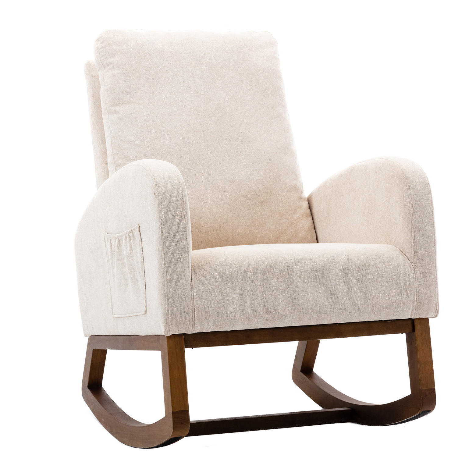 SCHAUKELSTUHL Leinenbeige - Beige, Holz/Textil (69/101/94cm) - Urban Meuble