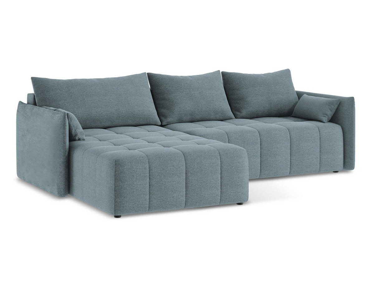 SOFAELEMENT Links Bouclé Stoff Grau - Silberfarben/Schwarz, Holzwerkstoff/Kunststoff (91/75/166cm) - Makamii