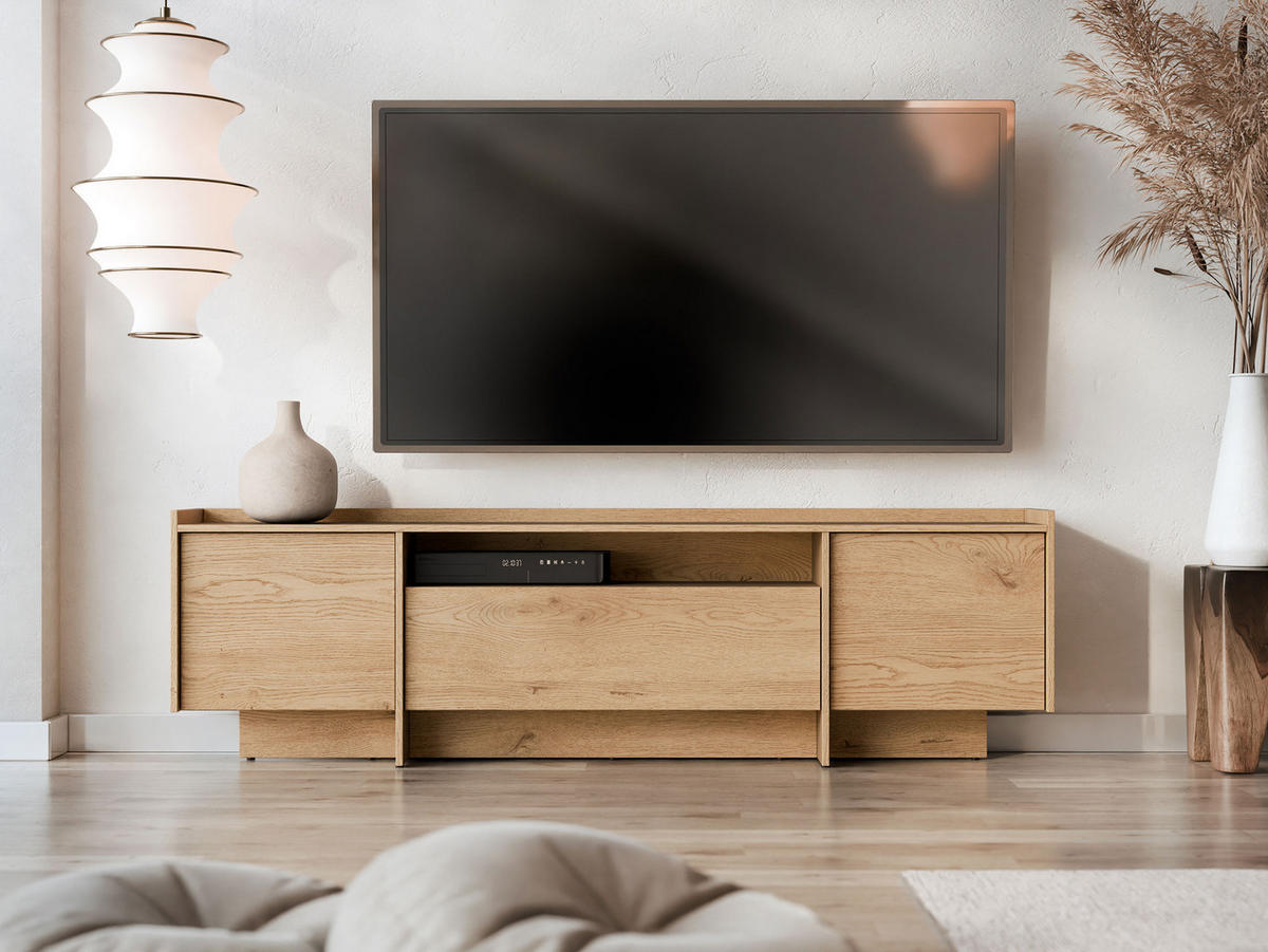 TV-LOWBOARD Japandi - Eichefarben, Holzwerkstoff (197/58/38cm) - MIRJAN24
