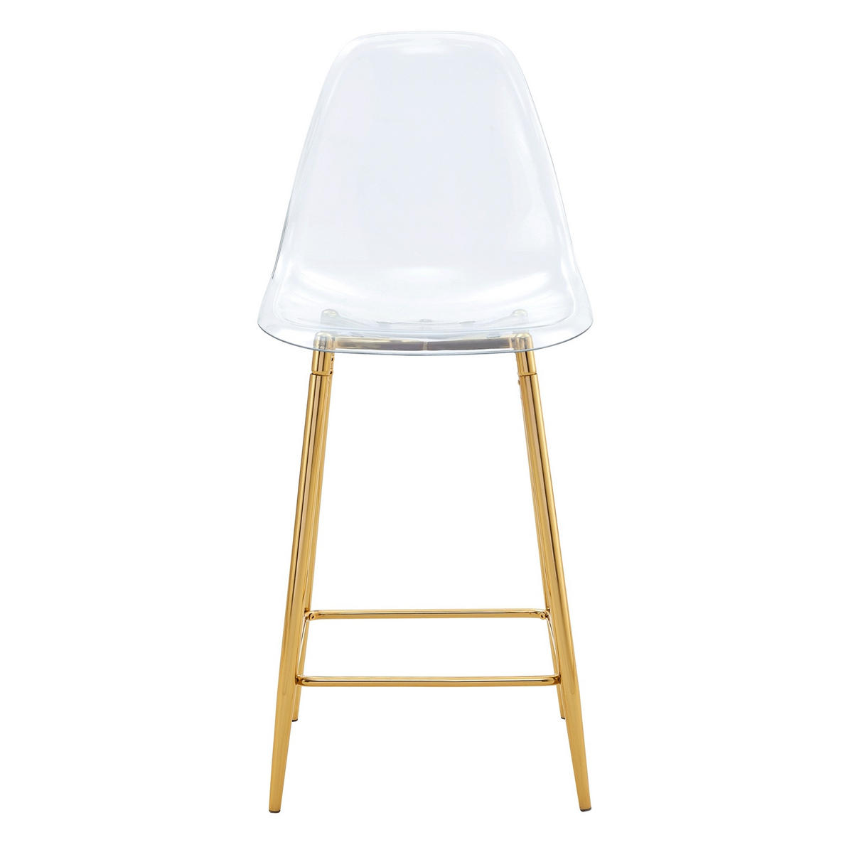 BARHOCKER 2er-Set Transparent Metallgestell Gold - Goldfarben, Metall (45/102/51cm) - Meubliv