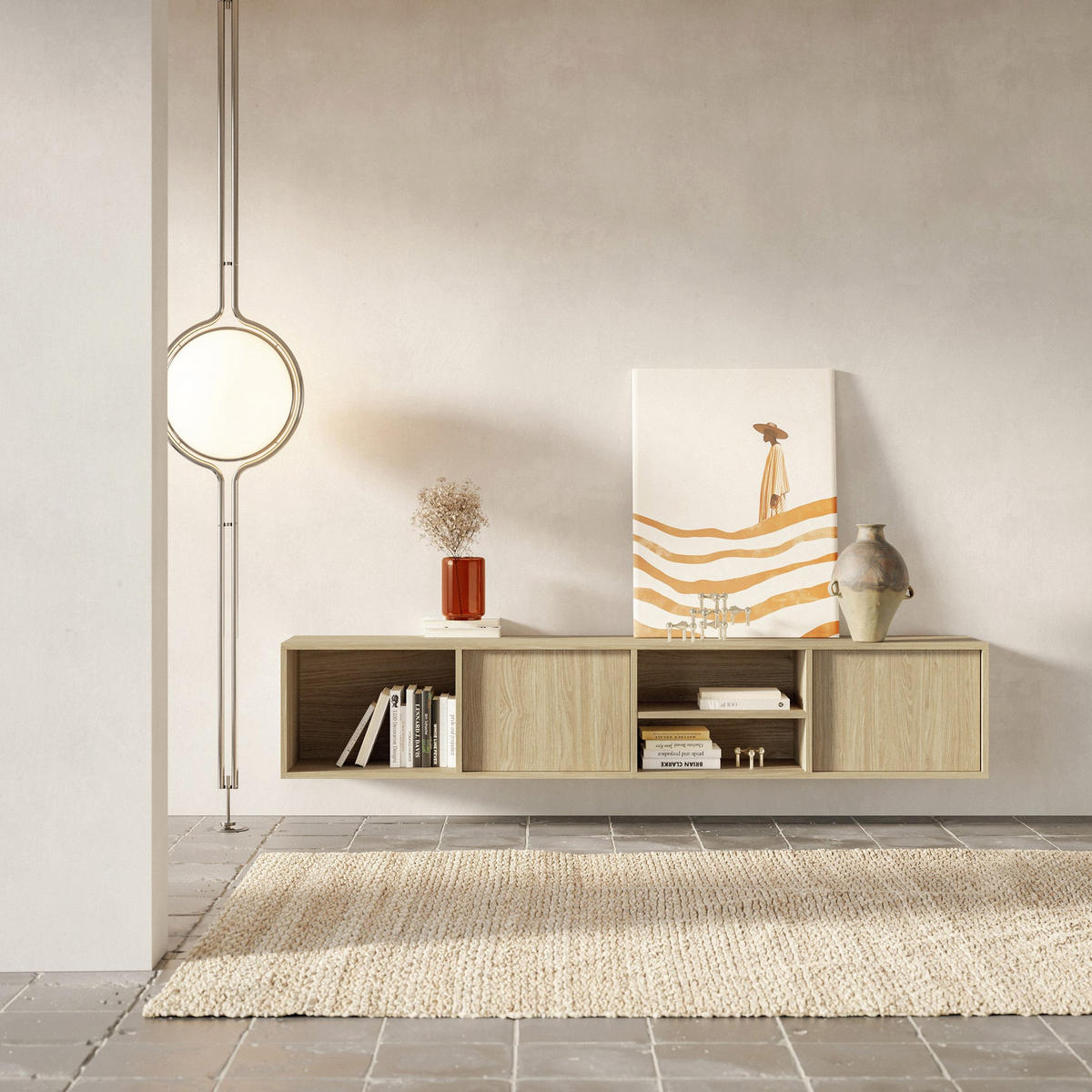 TV-STOLEK Sanva Olejovaný dub 200 cm - barva dubu, kompozitní dřevo (200/40/35cm) - Selsey