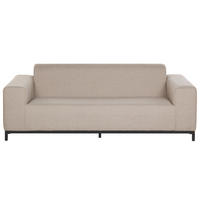 GARTENSOFA 3-Sitzer beige/schwarzes Gestell Rovigo - Beige/Schwarz, Textil (186/68/84cm) - Beliani