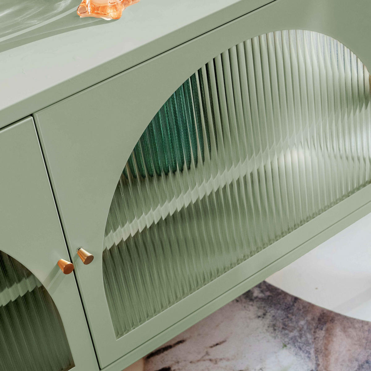 TV-SCHRANK, Grün - Grün, Metall (115/60/35cm) - Oviala