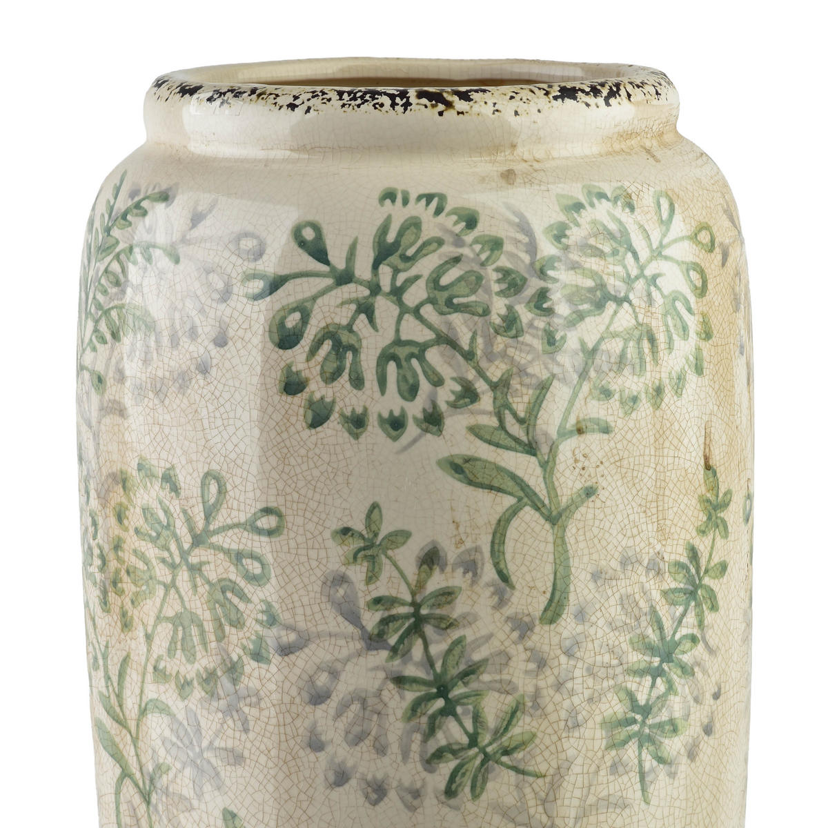 VASE Crockett Creme 17,5/17,5/37cm Keramik - Grün, Keramik (40cm) - Mondex