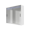 KLEIDERSCHRANK London I 180, mit RGB LED Beleuchtung - Silberfarben/Weiß, Holzwerkstoff/Kunststoff (180/215/58cm) - MIRJAN24