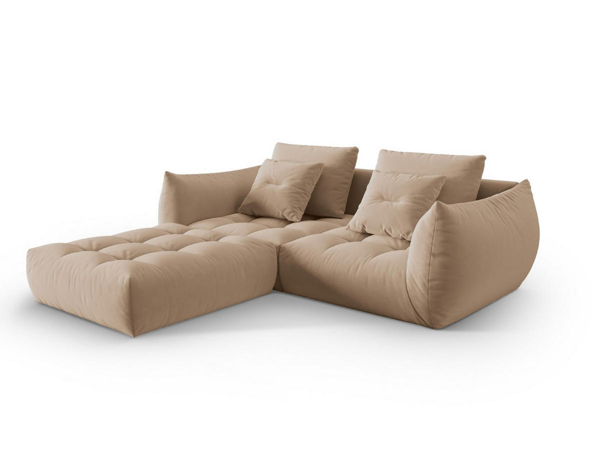 SOFA modular Bloom aus Samt sandfarben 3 Sitzplätze - Sandfarben, Textil (216/232cm) - Micadoni