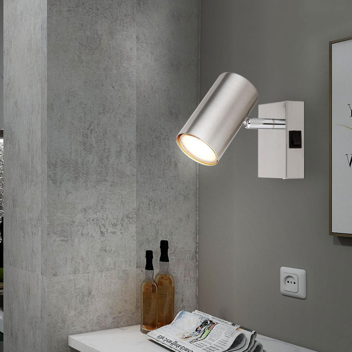 LED WANDLEUCHTE Robby Metall Silber - Silberfarben, Metall (7/10/12cm) - Globo Lighting