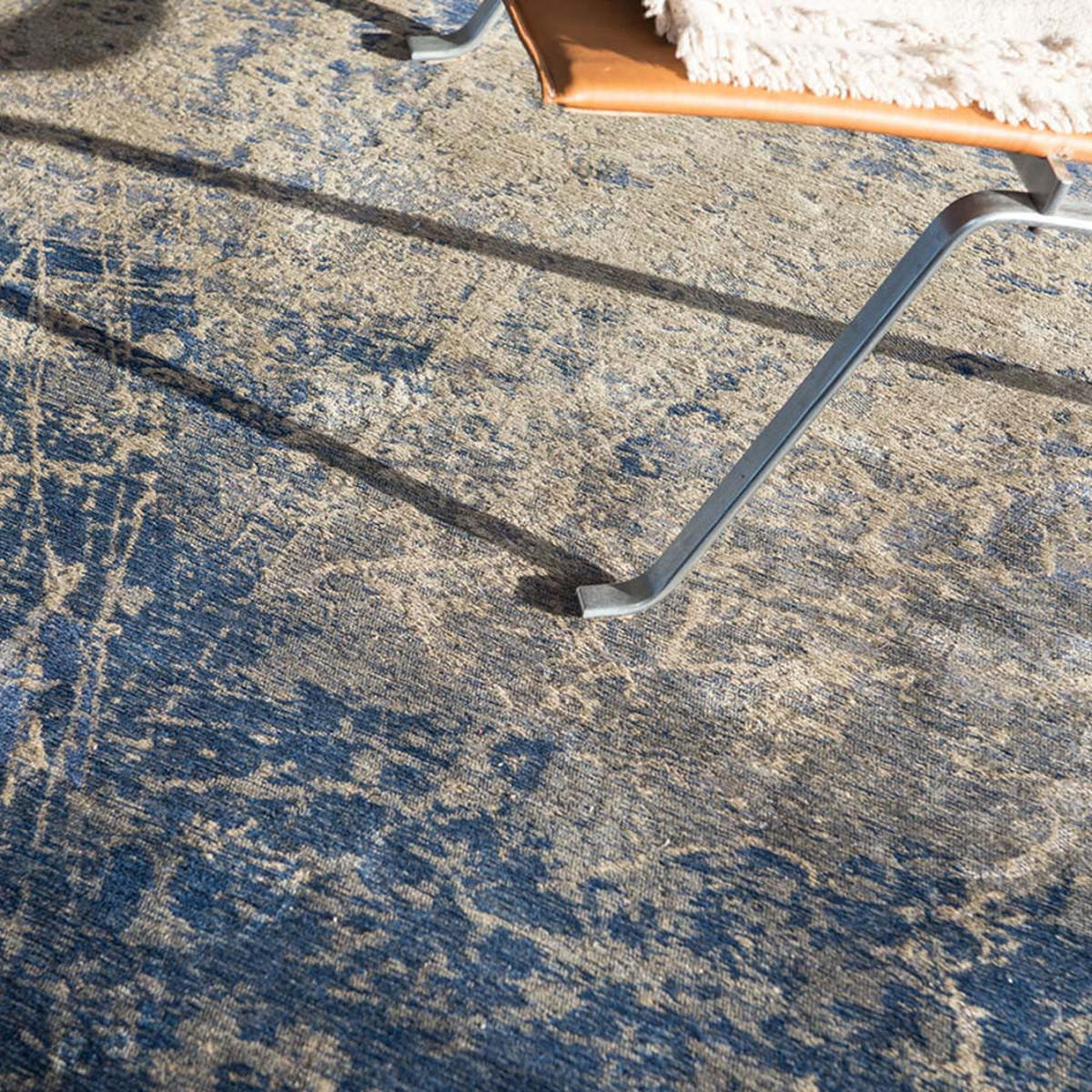 TEPPICH Abyss Blue Mad Men Cracks 240/240 cm - Blau, Kunststoff/Textil (240/240cm) - Louis De Poortere