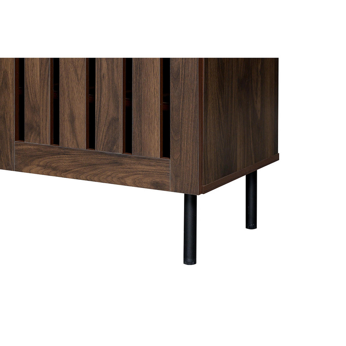 LOWBOARD in 160 x 40 x 47 cm, Durchbrochenem Design,Walnussholzfarbe - Walnussfarben, Holzwerkstoff (160/47/40cm) - KOMHTOM