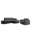 SOFASET Palma Ecksofa Sessel Ascot - Graphitfarben, Holzwerkstoff/Textil (236/78/165cm) - Fun Möbel