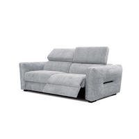 SOFA CALVERA 3-Sitzer mit 1 Relaxfunktion, hellgrau - Hellgrau, Holzwerkstoff/Textil (204/79/106cm) - Courtois Laville